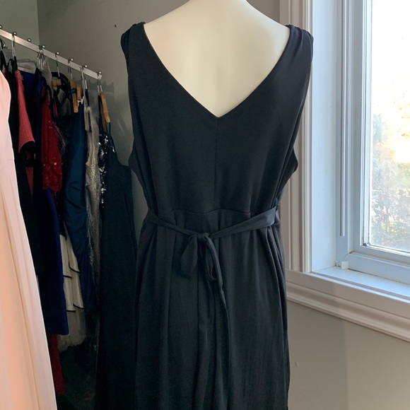 Black Formal Dress Beaded sz Large 16 - Picture 5 of 7